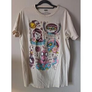 Marvel TShirt Womens Size Medium Tan Short Sleeve SpiderMan Graphic Casual Comic